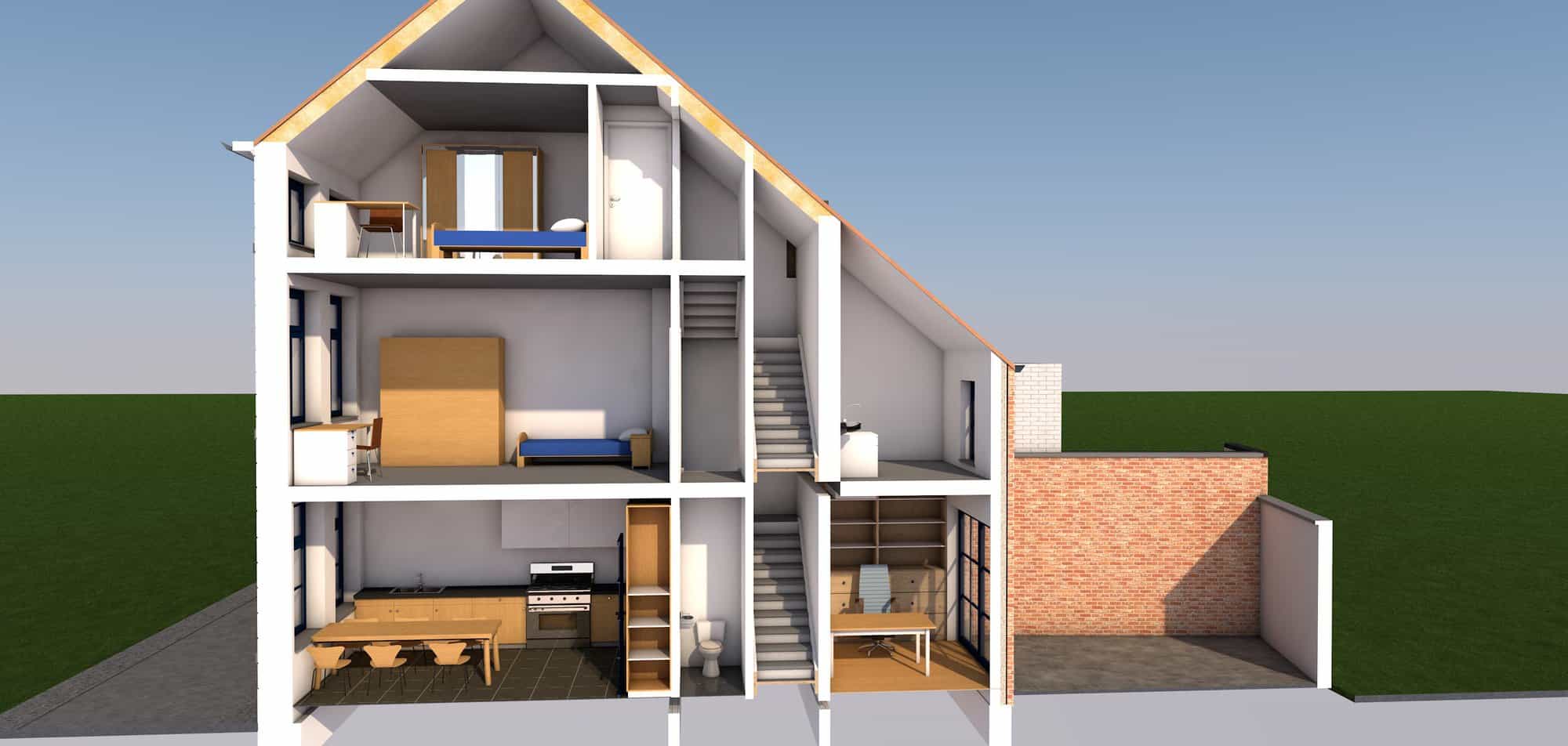 Detail afbeelding 5 van V & V   – Verbouwing Herenhuis – Maaseik centrum | Ontwerp door architect Patrick Strackx